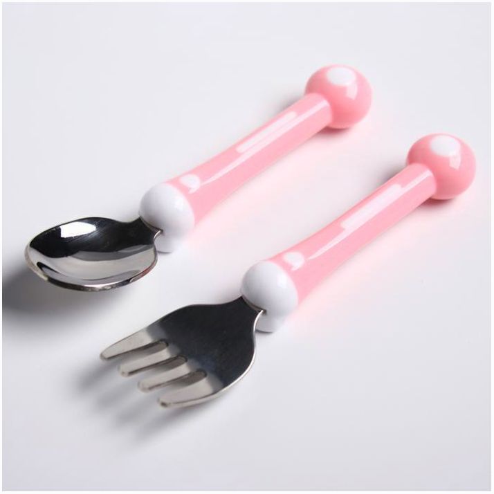 № 4482631 Набор детский столовых приборов,  вилка и ложка, цвет розовый