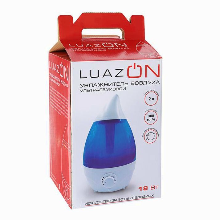 Картинка Увлажнитель воздуха Luazon LHU-04, ультразвуковой, 18 Вт, 2 л, 35 м2, белый (№2919724) от магазина Мир детей Товары для Новорожденных