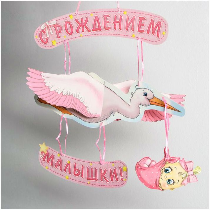 Гирлянда «С рождением малышки!», объемная артикул анонс 1259939