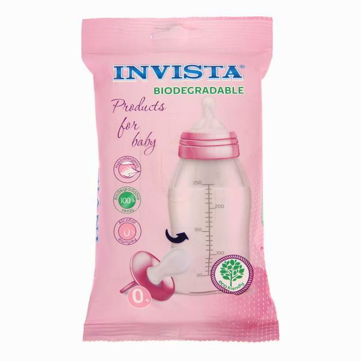 Влажные салфетки INVISTA для детей с первых дней жизни, биоразлагаемые, 15 шт. артикул анонс 7103924