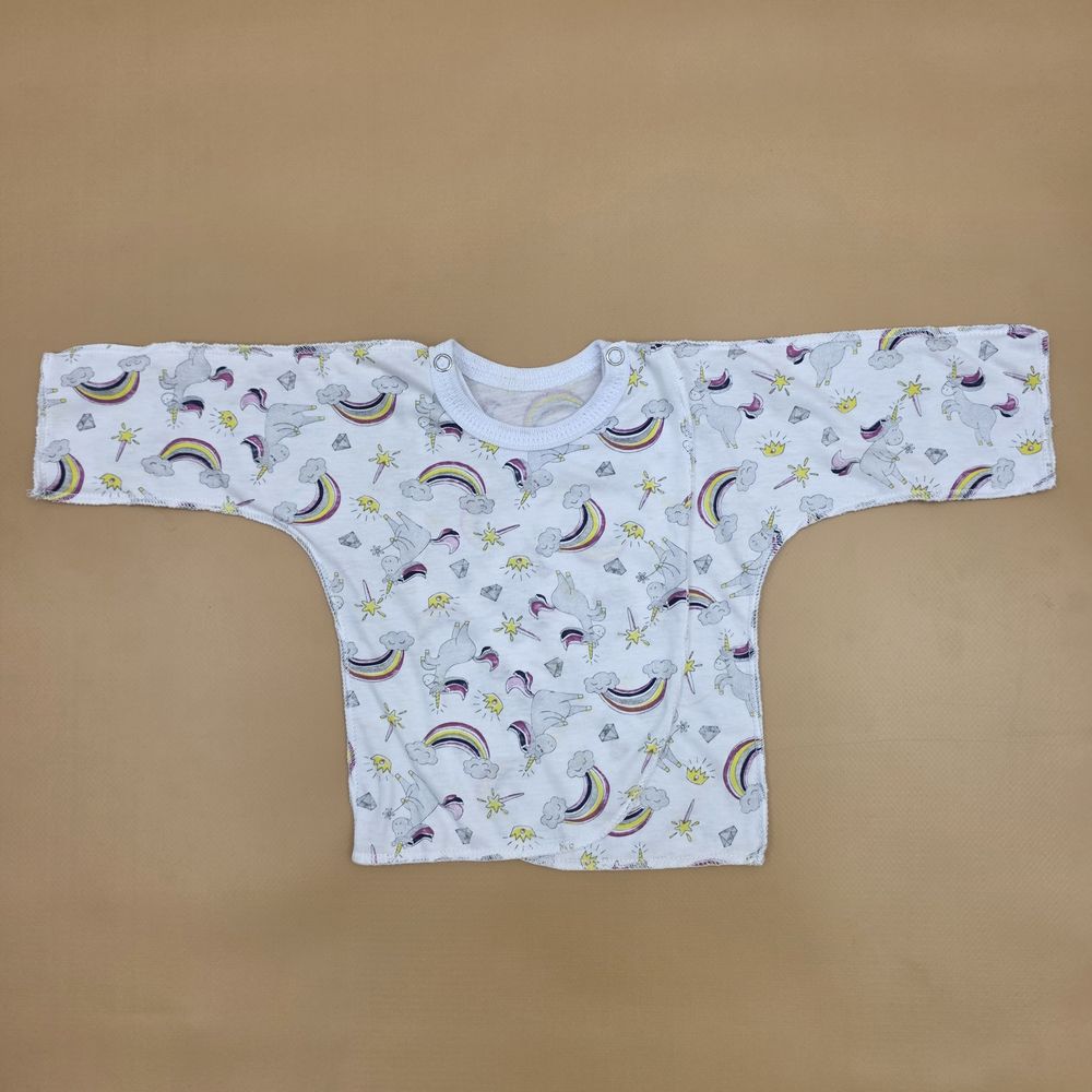 Распашонка №6 (кулирка, на запах, кнопки на плечиках, швы наружу) артикул анонс 1552-62МД