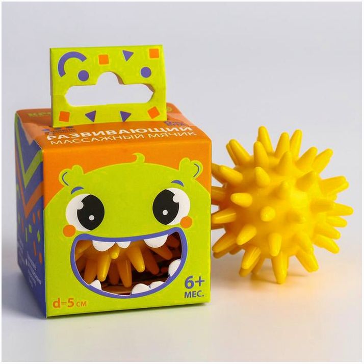 Картинка Развивающий массажный мячик «Монстрик», диаметр 5 см, цвет крсный Крошка Я (№5239095) от магазина Мир детей Товары для Новорожденных