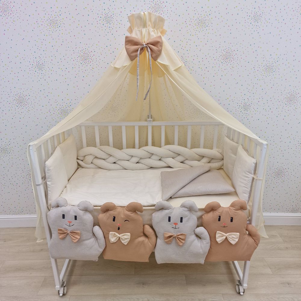 КПБ 17 пр (балдахин + борт + пододеяльник + одеяло + наволочка + подушка + простынь (плюш/бязь) артикул анонс 1179-0-1_05