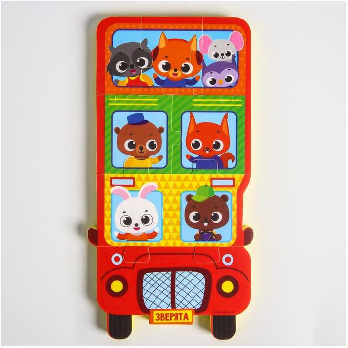 Картинка Мягкий пазл для малышей «Пирамидка: Транспорт», 8 деталей, Крошка Я (№5302624) от магазина Мир детей Товары для Новорожденных