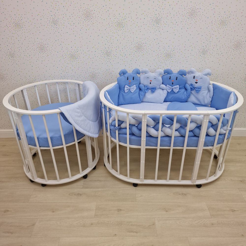 КПБ 16 пр (борт + пододеяльник + 2 одеяла + наволочка + подушка + 2 простынки (бязь) артикул анонс 1187-О-1бб_02