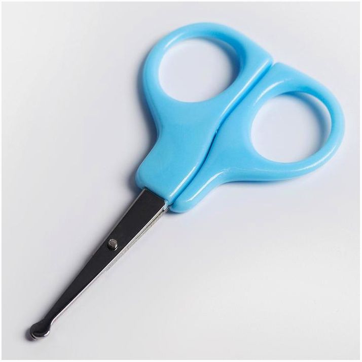 Ножницы детские безопасные, маникюрные, от 0 мес., цвета МИКС артикул анонс 553316