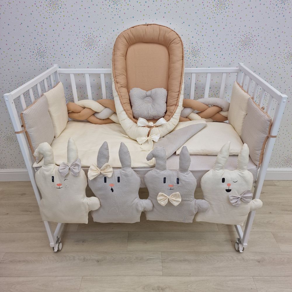 КПБ 16 пр (борт + пододеяльник + одеяло + наволочка + 2подушки + простынь + гнездо (бязь) артикул анонс 1170-0-1бб_07