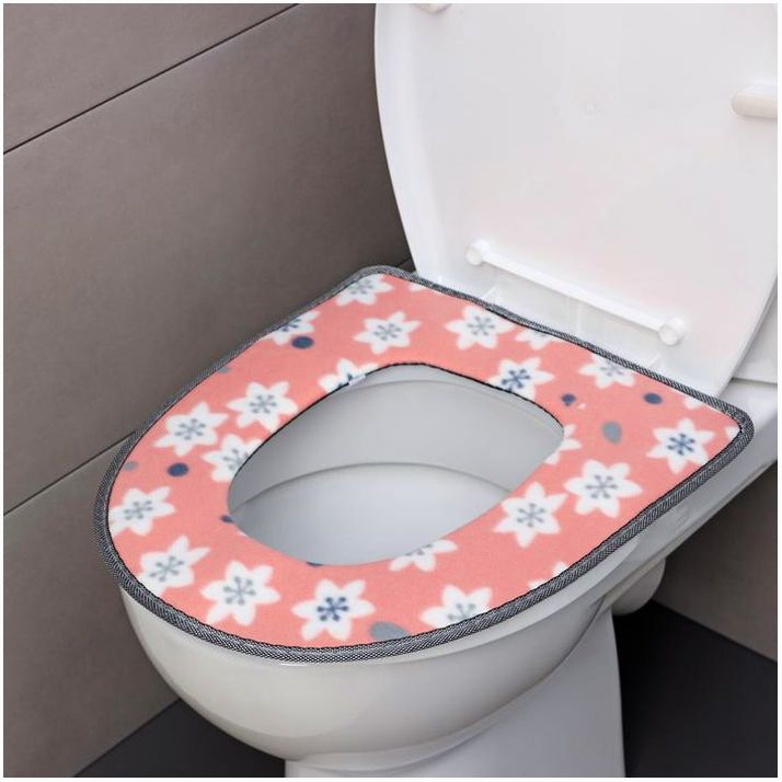 Чехол на сиденье для унитаза на липучках «Цветы», 35?45 см, цвет МИКС артикул анонс 3622186