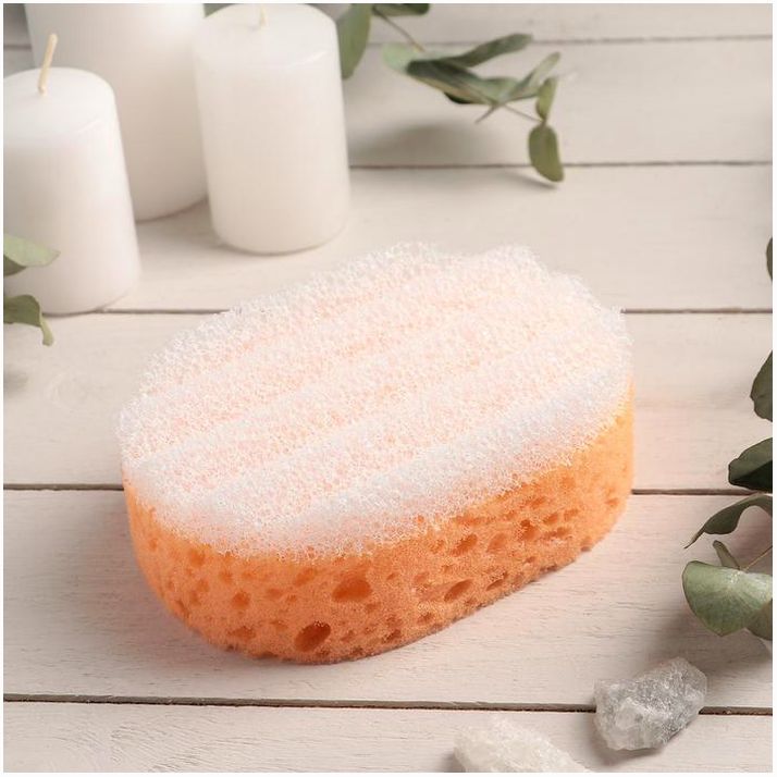 Губка для тела массажная «Эмоция», 13?8,5?5 см см, цвет МИКС артикул анонс 672731
