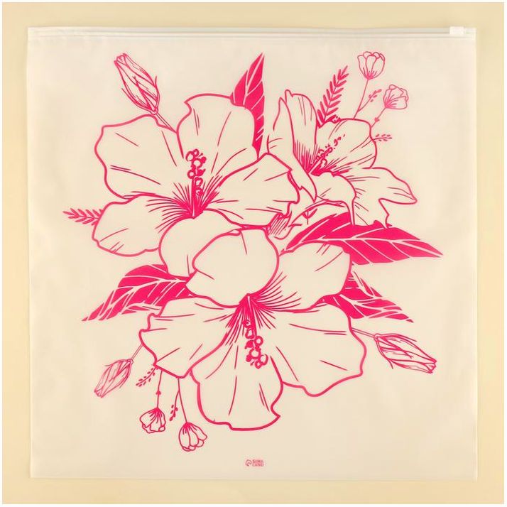 Пакет для путешествий «Цветы», 14 мкм, 40 х 40 см артикул анонс 9254715