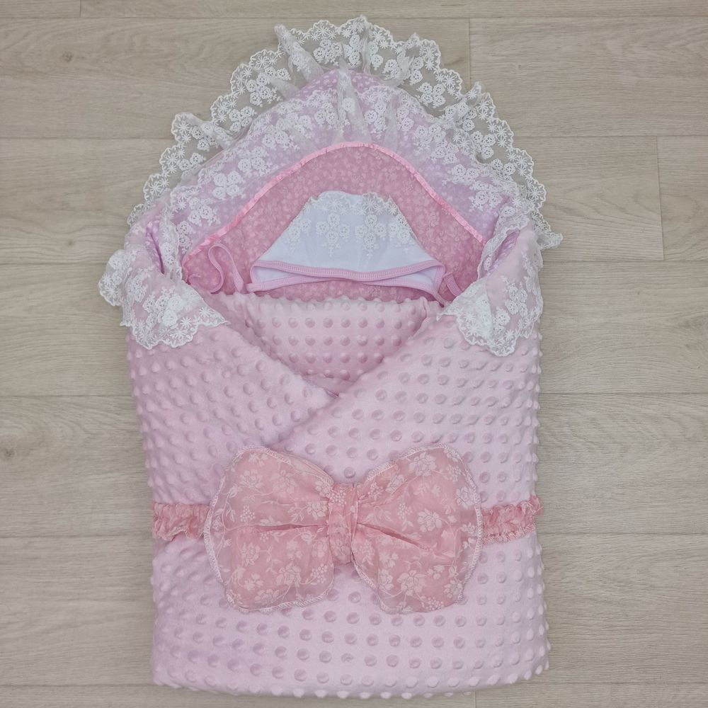 Комплект на выписку 4 пр: одеяло+уголок+чепчик+бант артикул анонс 1867в-0-1_к_07