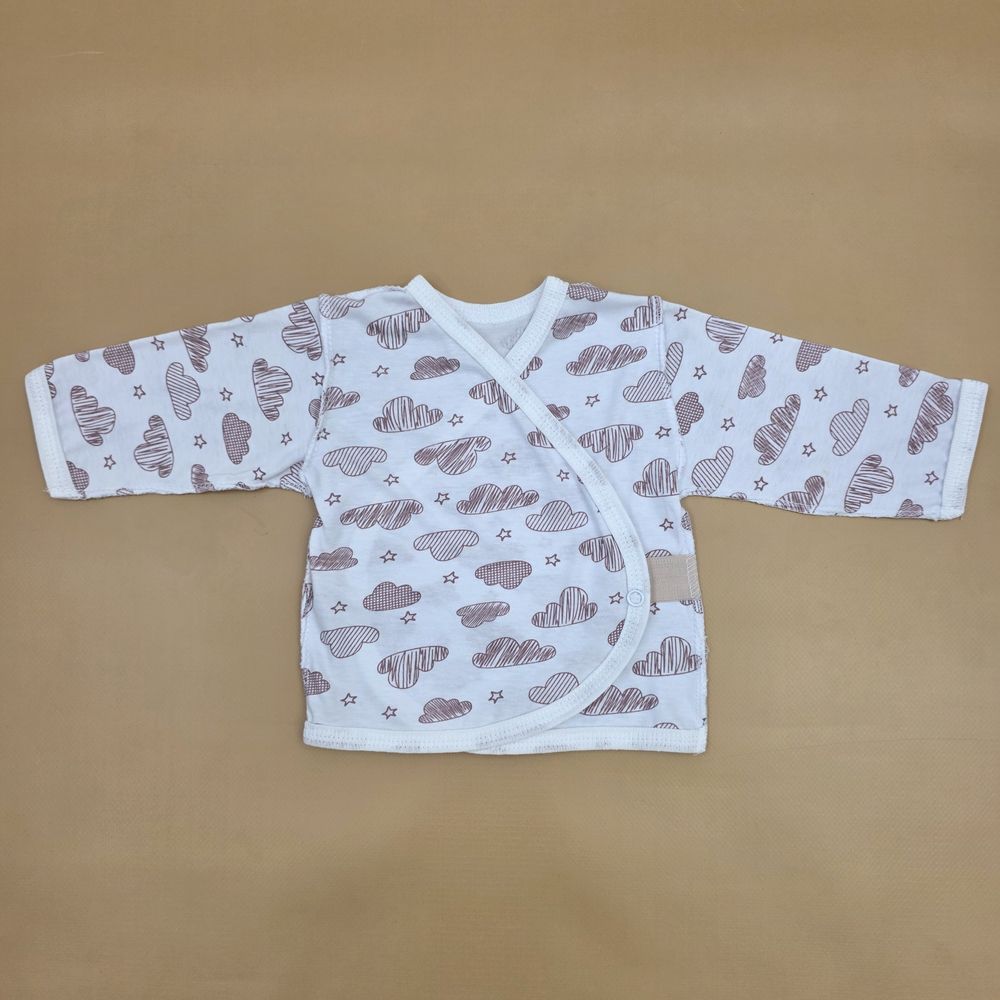 Распашонка №5 (кулирка, кнопки сбоку, длинный рукав, швы наружу) артикул анонс 1542-62МД