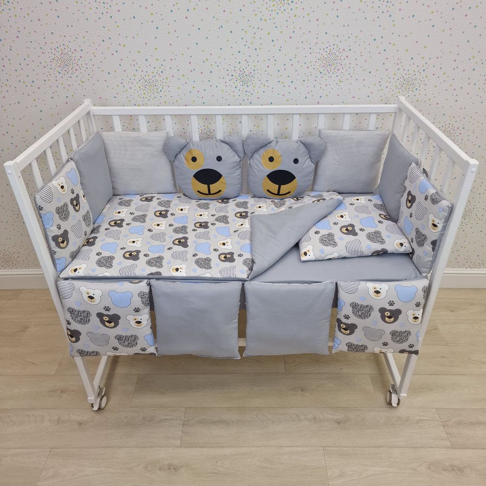 КПБ 17 пр (борт + пододеяльник + одеяло + наволочка + подушка + простынь (бязь) артикул анонс 1132-0-1бб_07