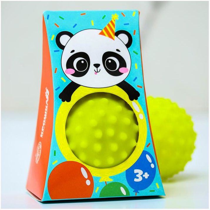 Картинка Развивающий тактильный мячик «Панда», с пищалкой, 1 шт, Крошка Я (№4916705) от магазина Мир детей Товары для Новорожденных