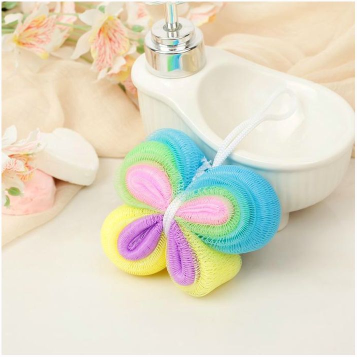 Картинка Мочалка для тела Доляна «Бабочка», 30 гр, цвет МИКС (№3092678) от магазина Мир детей Товары для Новорожденных