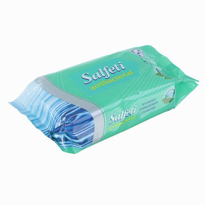 № 1349210 Влажные салфетки Salfeti, антибактериальные, 72 шт.