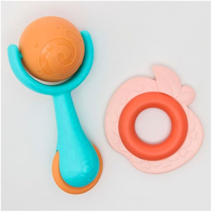 Картинка Набор погремушек с прорезывателем «Овощной микс», 2 шт (№4754405) от магазина Мир детей Товары для Новорожденных