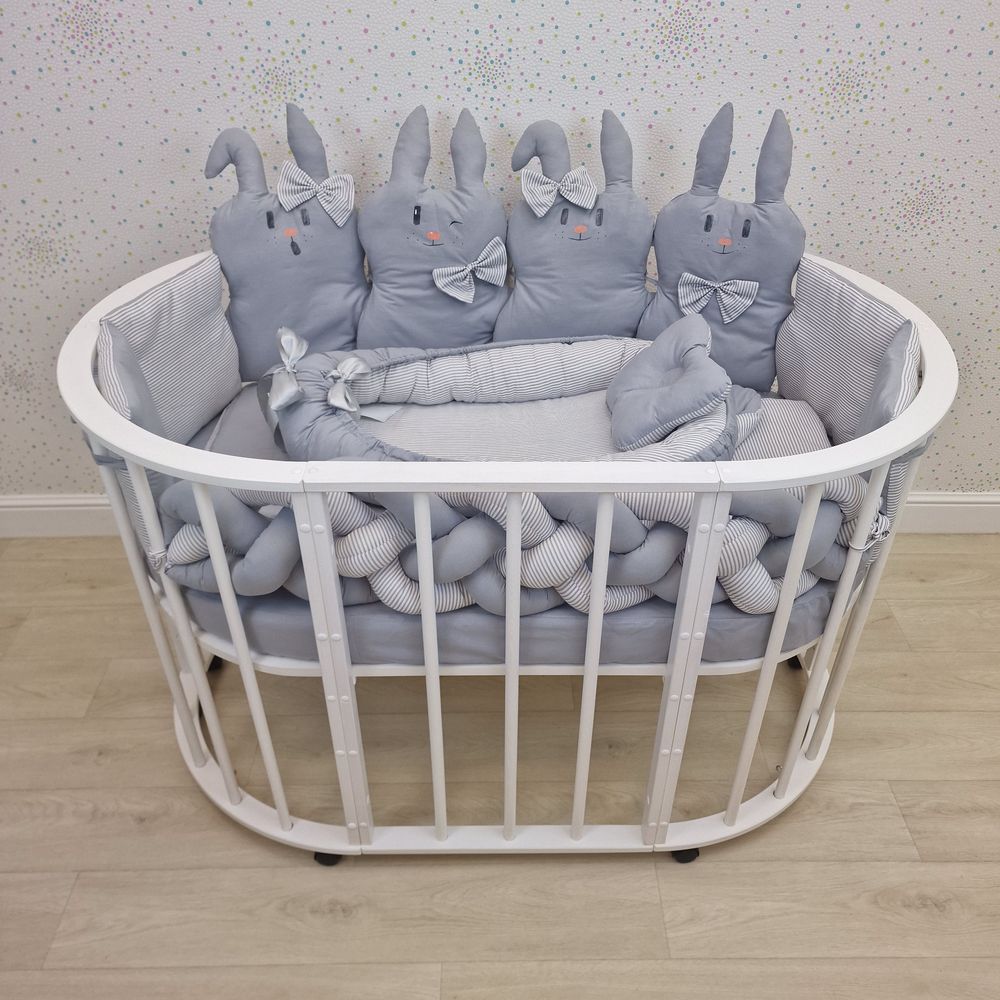 КПБ 16 пр (борт + пододеяльник + одеяло + наволочка + 2подушки + простынь + гнездо (бязь) артикул анонс 1170-0-1бб_02