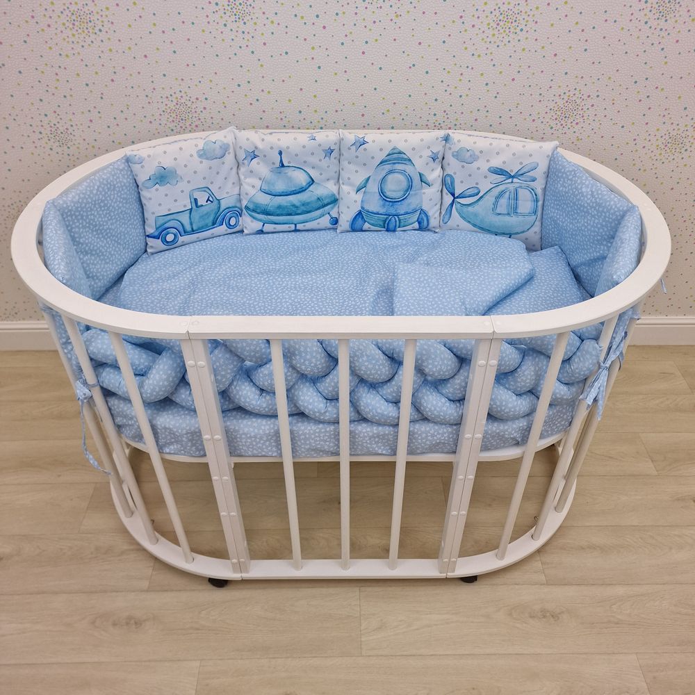 КПБ 14 пр (борт + пододеяльник + одеяло + наволочка + подушка + простынь (бязь) коса артикул анонс 1163-0-1Пбб_04