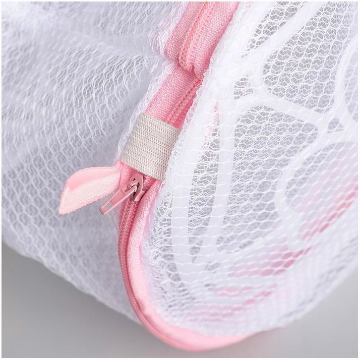 Картинка Мешок для стирки белья с диском Доляна, 15?15 см, мелкая сетка, цвет белый (№2364673) от магазина Мир детей Товары для Новорожденных