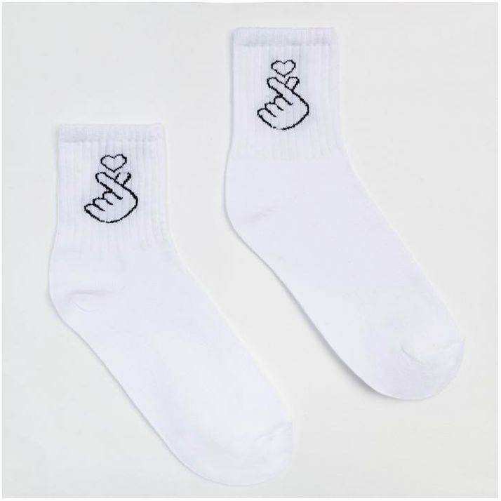 Носки женские MINAKU «With love», цвет белый, размер 38-39 (25 см) артикул анонс 7425356