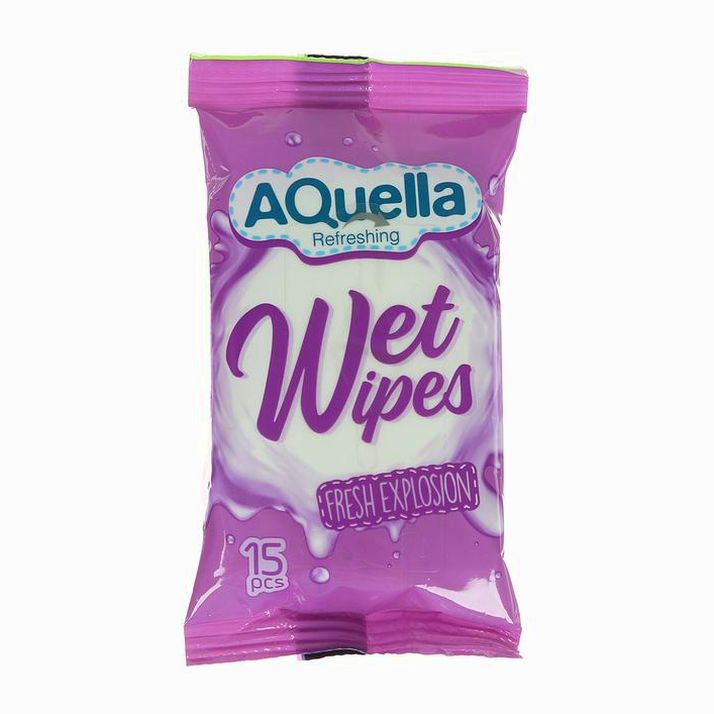 Влажные салфетки AQUELLA, освежающие, 15шт. артикул анонс 3823767