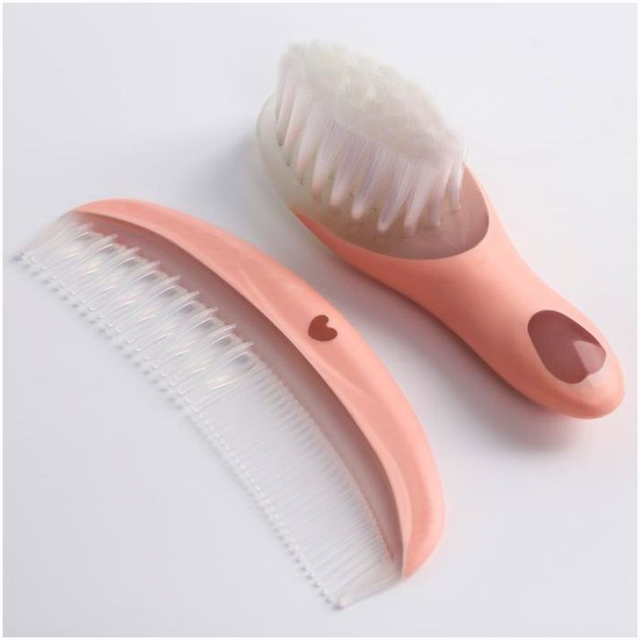 Набор для ухода за волосами «Зайка Полли», расческа и щетка, цвет розовый артикул анонс 5276667