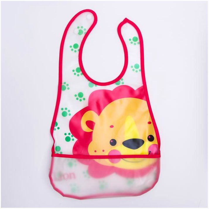 Картинка Нагрудник непромокаемый из клеёнки с карманом «Львёнок», на липучке (№1184492) от магазина Мир детей Товары для Новорожденных