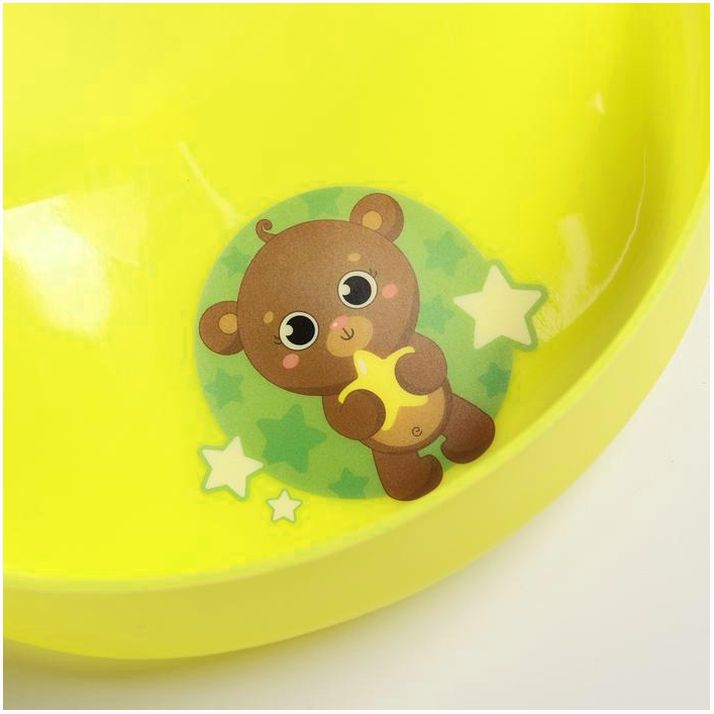 № 3268118 Нагрудник для кормления «Мишутка» пластиковый с карманом, цвет желтый