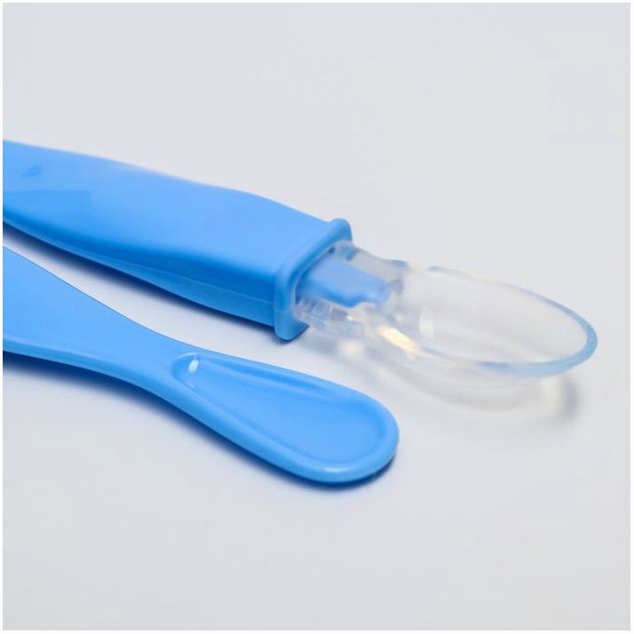 Картинка Набор ложек детских силиконовых для кормления, от 5 мес., 2 шт., цвета МИКС (№1886955) от магазина Мир детей Товары для Новорожденных