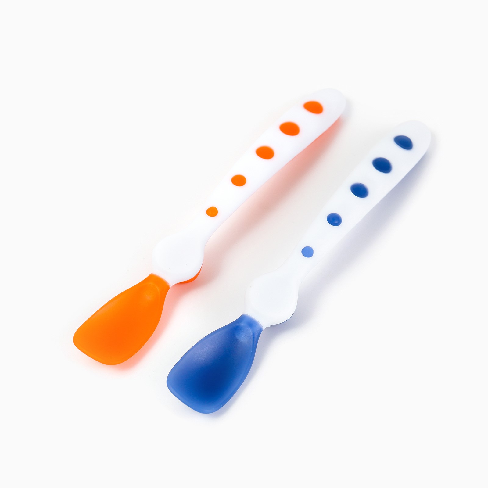 Набор термочувствительных ложек для кормления, 16,5см., 2 шт., цвет синий/оранжевый артикул анонс 9844132