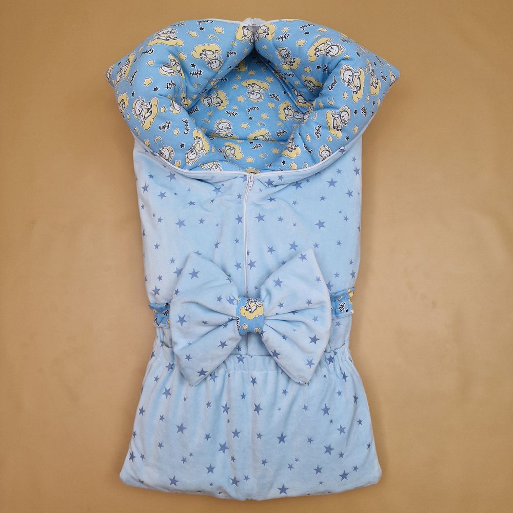 Конверт - одеяло трансформер с карманом+бант-подушка ассорти (плюш/футер) артикул анонс 7498-0-1_09