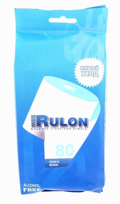 Туалетная бумага Mon Rulon, влажная, 80 шт. артикул анонс 744291