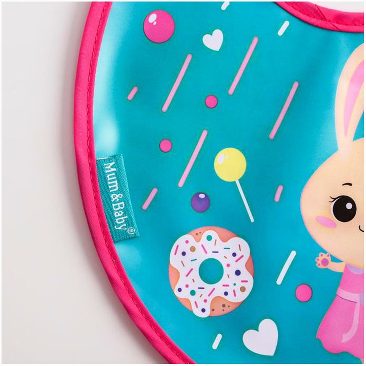 № 5035222 Нагрудник для кормления «Зайка» непромокаемый на завязках