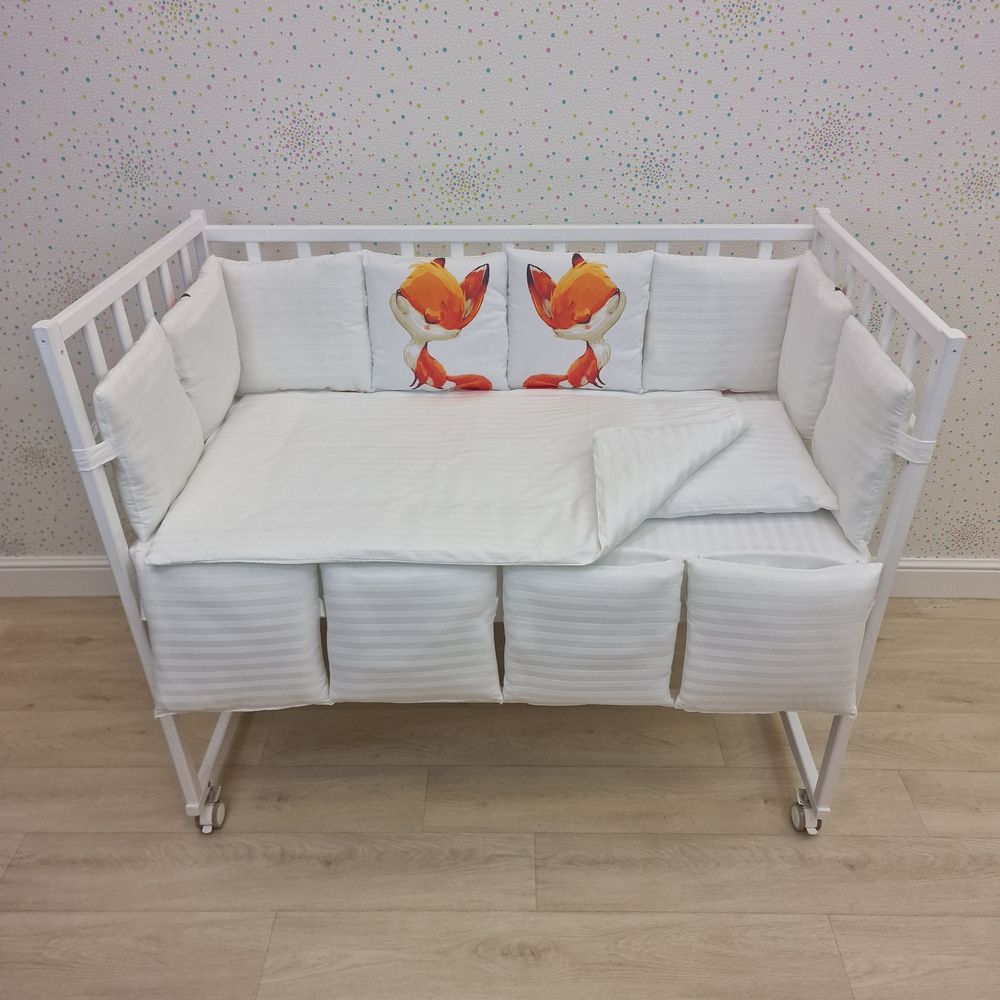 Картинка КПБ 17 пр "принт" (борт 2п+10 + одеяло + подушка + постельное белье (бязь/сатин) 12кв (№П207_2а10бб) цвета в ассортименте от магазина Мир детей Товары для Новорожденных