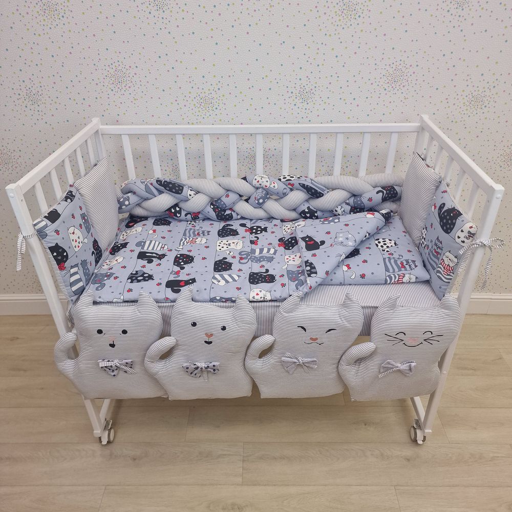 КПБ 14 пр (борт + пододеяльник + одеяло + наволочка + подушка + простынь (бязь) артикул анонс 1176-0-1бб