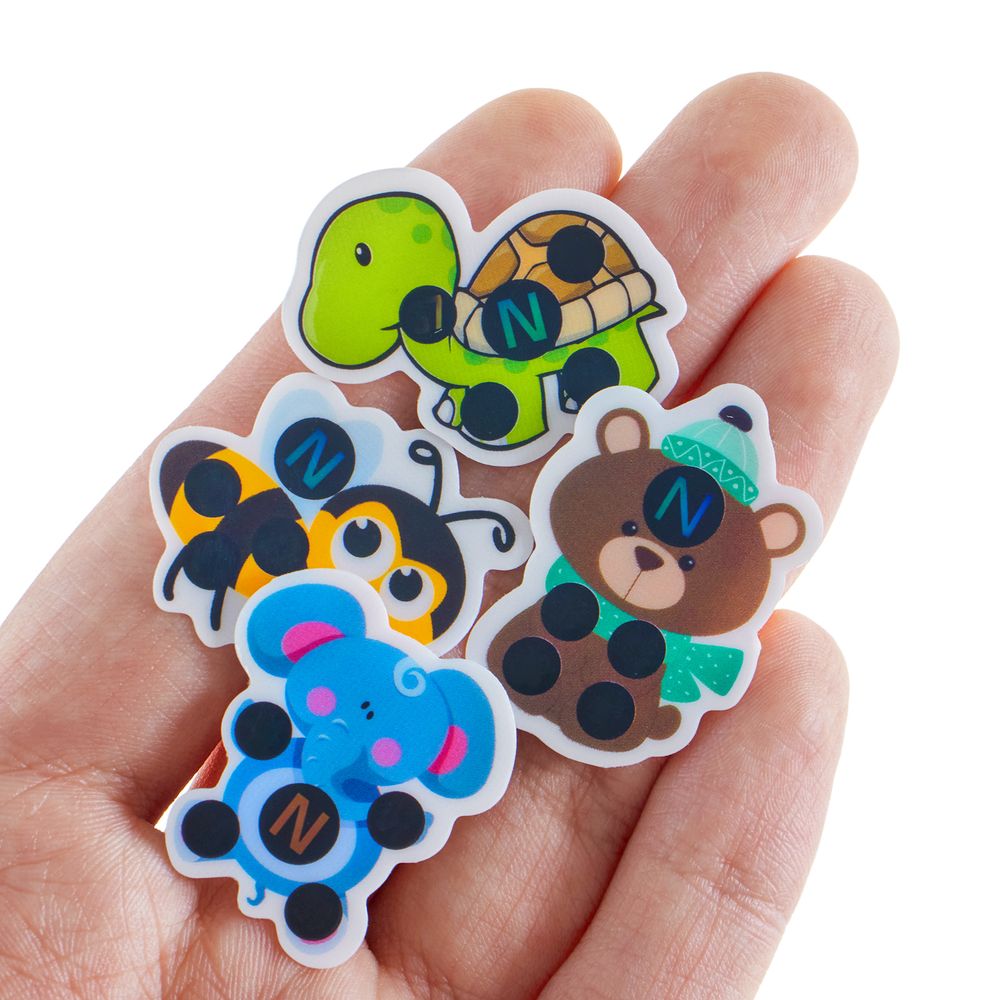 Картинка Детский термометр - наклейка налобный "Милые зверушки", до 40°, набор 4 шт (№10562594) от магазина Мир детей Товары для Новорожденных