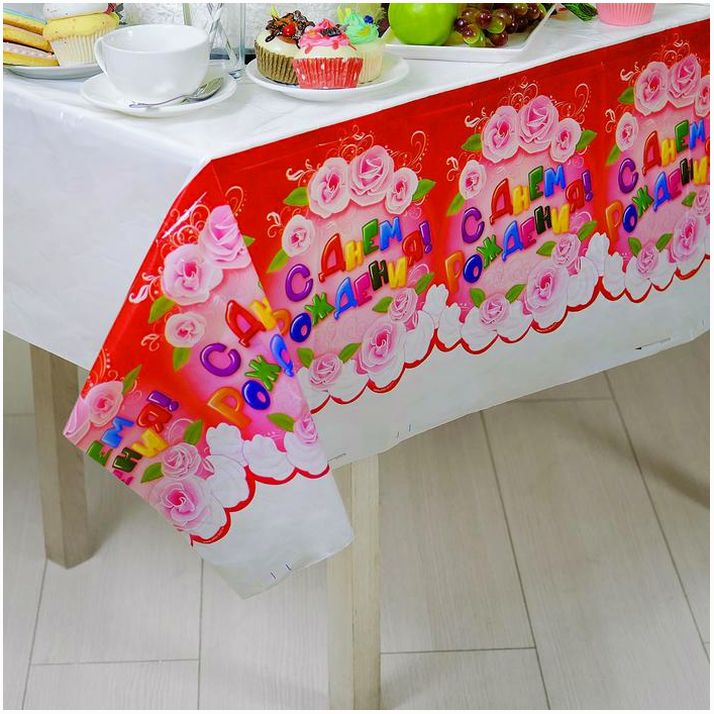 Картинка Скатерть «1 годик», девочка, 180 ? 137 см (№2619055) от магазина Мир детей Товары для Новорожденных