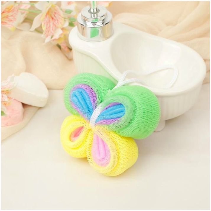 Картинка Мочалка для тела Доляна «Бабочка», 30 гр, цвет МИКС (№3092678) от магазина Мир детей Товары для Новорожденных